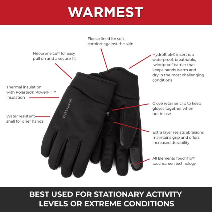 Mens Manzella Glove-Warmest  Black Extra Image 2